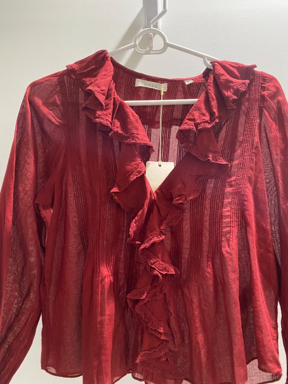 DOEN Hardy Blouse Deep Crimson-XXS